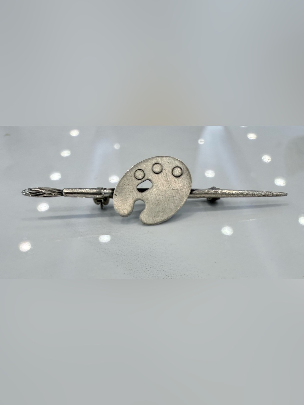 Artist Palette Sterling Silver Daunty Brooch Pin